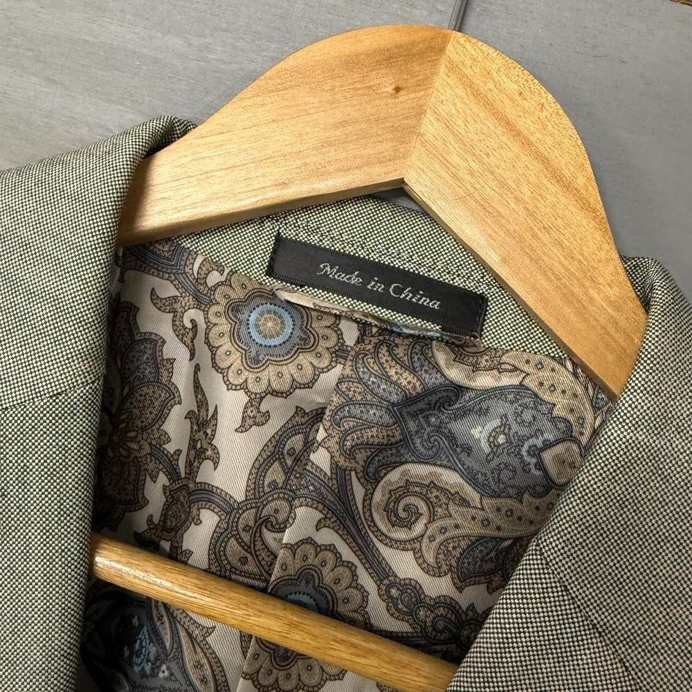 Lauren Ralph Lauren Khaki Paisley Lined Men's Suit Blazer‎ Jacket 42L - Picture 3 of 7